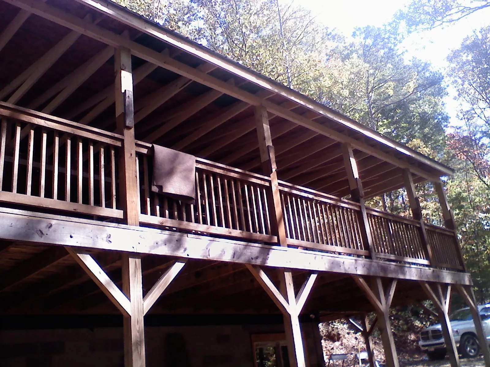 Timber framing under a new elevated porch and deck — Roof Leak Repair in Bellingham by Roofing Brothers